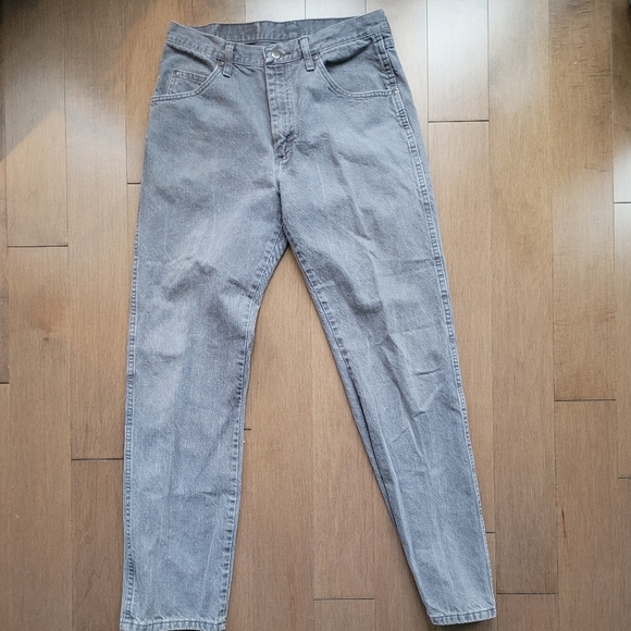 90s tapered grey wrangler jeans size 32w 32l - Picture 8 of 9